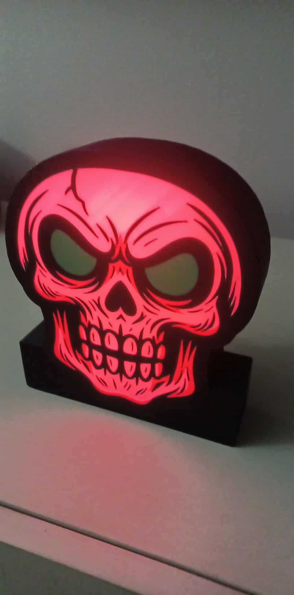 Skull Face LED light box – custom 3D printed – Lit Layer Creations